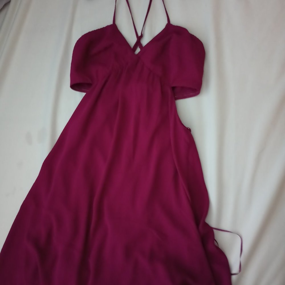 Openside maroon high-low dress